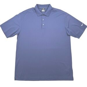 Nike Golf Dri-FIT UV Polo Shirt Men's XL Blue Short Sleeve Performance Golf